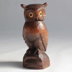 Hibou bois sculpt&eacute; Art populaire Suisse Brienz