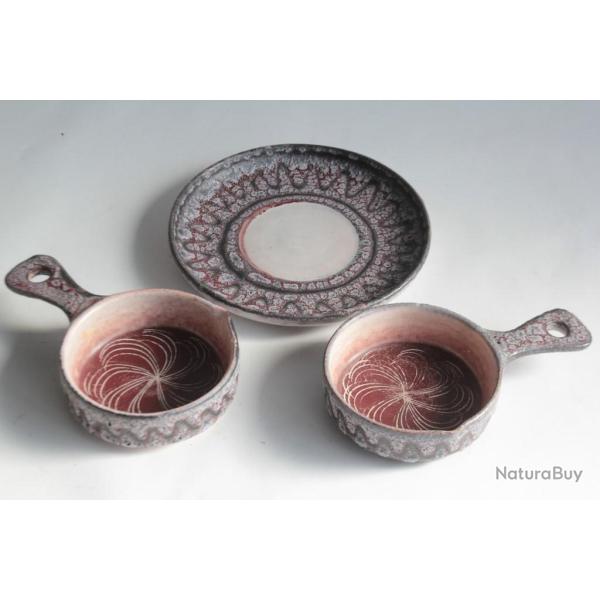 Jean AUSTRUY Assiette Po�lons c�ramique Vallauris