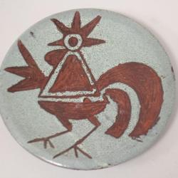 Coupelle c&eacute;ramique &eacute;maill&eacute;e Coq Pablo Sanguino Toledo Espagne