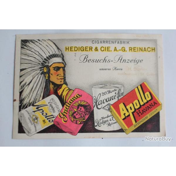 CPA publicitaire Hediger & cie Reinach Cigarette
