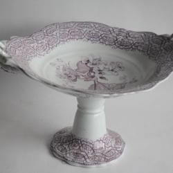 MINTON Coupe sur pied fa&iuml;ence Treillis & Plants
