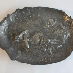 Plateau amour V&eacute;nus cupidon A. Moreau XIXe si&egrave;cle