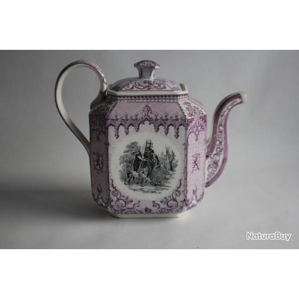 Ancienne Cafeti�re rectangulaire porcelaine Personnages illustres XIXe