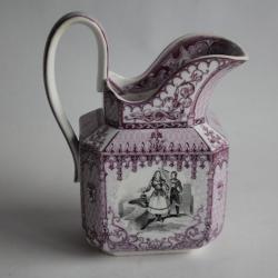 Ancien Pot &agrave; lait porcelaine Personnages illustres XIXe si&egrave;cle