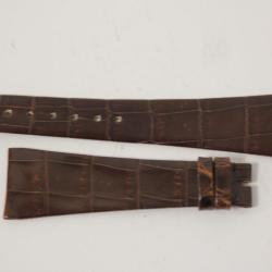 Bracelet montre Universal Gen&egrave;ve croco marron 20 mm vintage