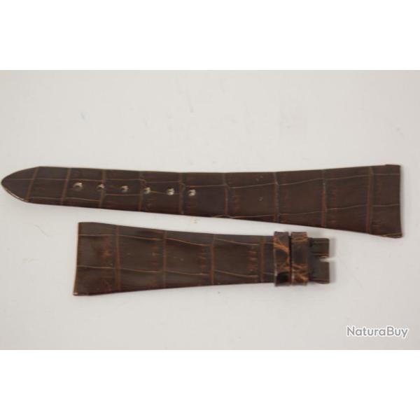 Bracelet montre Universal Gen�ve croco marron 20 mm vintage