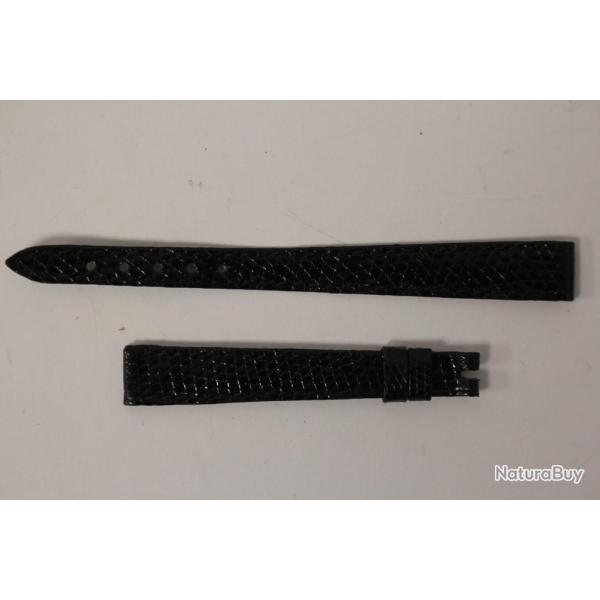 Bracelet montre Universal Gen�ve l�zard noir 11 mm vintage