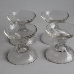 4 Bougeoirs Diabolo verre Leerdam Design Allemagne