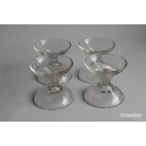4 Bougeoirs Diabolo verre Leerdam Design Allemagne