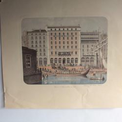 Lithographie Genève Le grand quai 1841 pour Patek Philippe