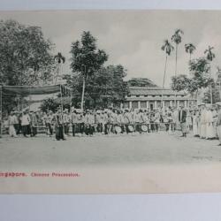 CPA Chine Singapore Chinese Procession