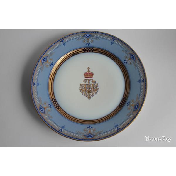 SEVRES Assiette porcelaine Prince h�ritier Fr�d�ric de Prusse Allemagne 1856