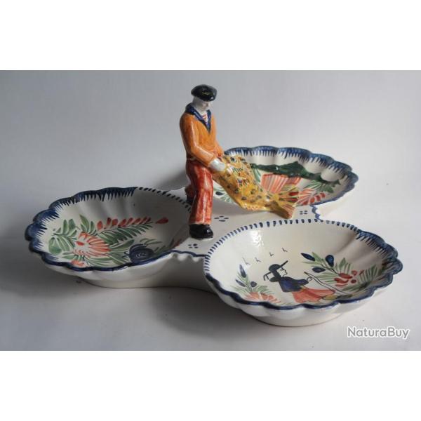 Plat mendiant P�cheur fa�ence HB Quimper