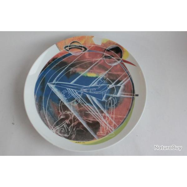 HANS ERNI Assiette Air Transport 1962 Le Cosmos