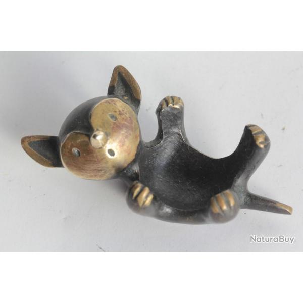 Walter BOSSE Bronze Viennois Bougeoir Chat Herta Baller