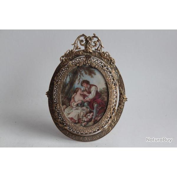 Peinture miniature Sc�ne galante