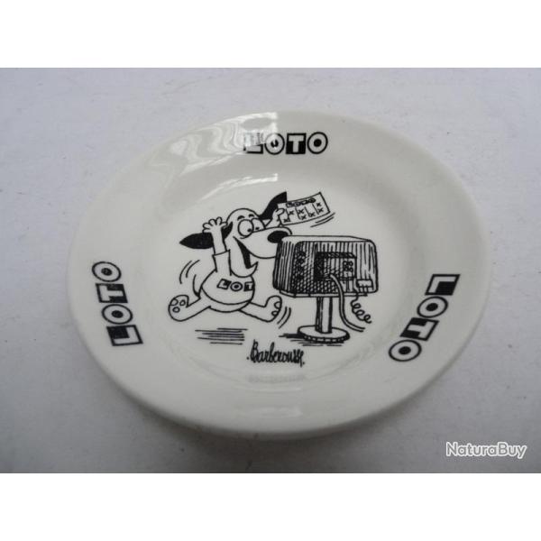 Coupelle Assiette c�ramique GIEN publicit� jeux LOTO Barberousse