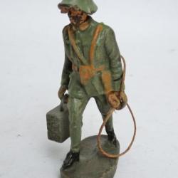 Soldat ELASTOLIN Militaire Porteur de valises et cordes Jouet Militaria