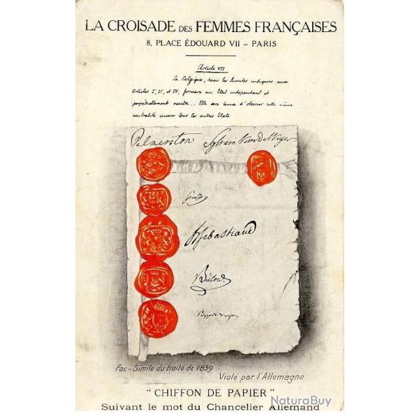 CPA La croisade des femmes fran�aises Trait� de neutralit� Belge 1839