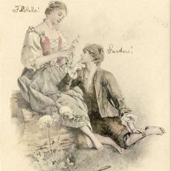 CPA illustr&eacute;e Couple amour d&eacute;claration d'amour 1902