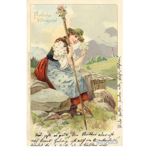 CPA illustr�e Fr�hliche Pfingsten Heureuse Pentec�te 1904