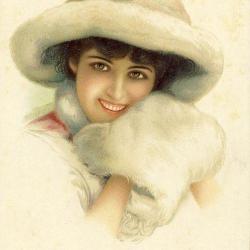 CPA illustr&eacute;e Femme Mode Sourire Anglais England Full of Mischief