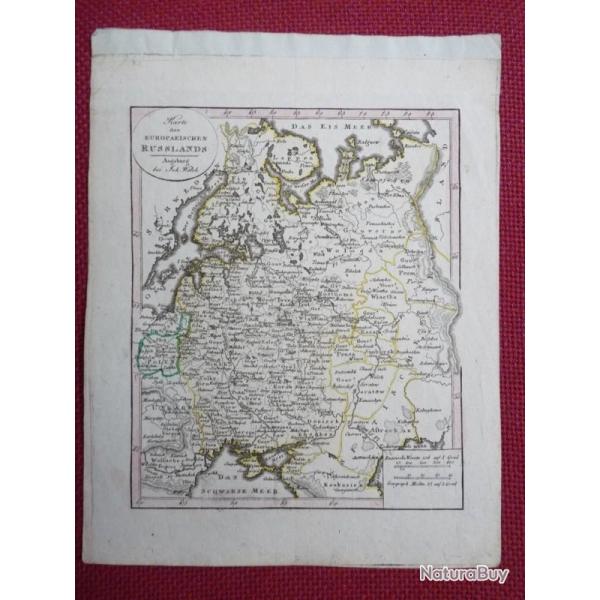 Ancienne Gravure Carte Russie poque 1820