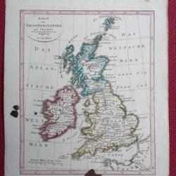 Ancienne Gravure Carte Grande Bretagne Irlande époque 1820
