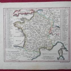 Ancienne Gravure Carte France époque 1820