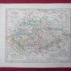 Ancienne Gravure Carte Allemagne Königreich SACHSEN époque 1820