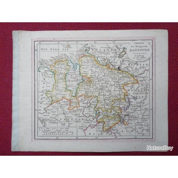 Ancienne Gravure Carte Allemagne HANNOVER poque 1820
