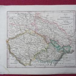 Ancienne Gravure Carte Allemagne BOEHMEN Maehren Schlesien époque 1820
