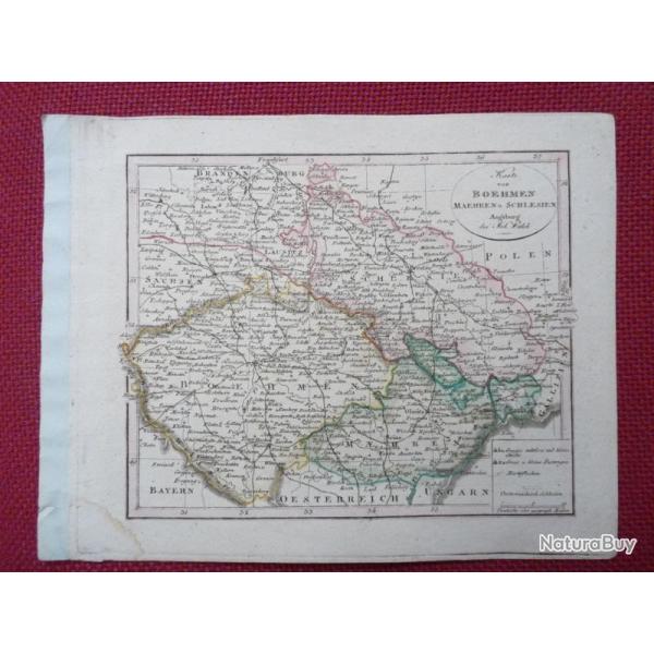 Ancienne Gravure Carte Allemagne BOEHMEN Maehren Schlesien poque 1820