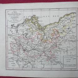 Ancienne Gravure Carte Allemagne Brandenburg POMMERN époque 1820