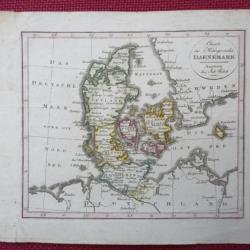 Ancienne Gravure Carte Danemark époque 1820