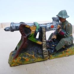 Soldat ELASTOLIN ou LINEOL ? Militaire Mitrailleuse Artillerie Jouet Militaria