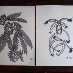 Dessins originaux &agrave; l'encre Art Moderne 1969