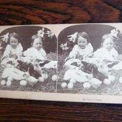 Photographie Photo Stéréo A l'Aube de Pâques Dawn of Easter Enfants