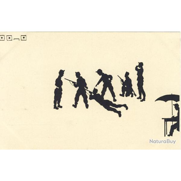 CPA illustr�e Guerre 1914-18 Soldat Ombres en noir et blanc