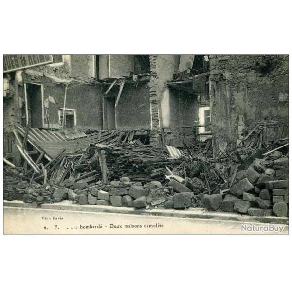 CPA 51 Fismes bombard� Deux maisons d�molies aviateur BR 220