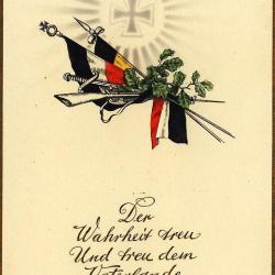 CPA illustr&eacute;e drapeau &eacute;p&eacute;e guerre Allemagne Deutch Rare Gaufr&eacute; en relief