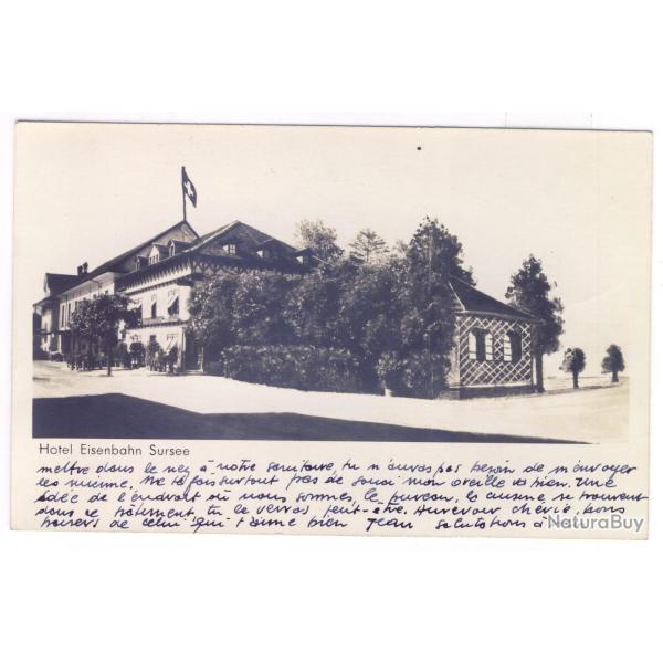 CPA photo Suisse Lucerne SURSEE Hotel Eisenbahn