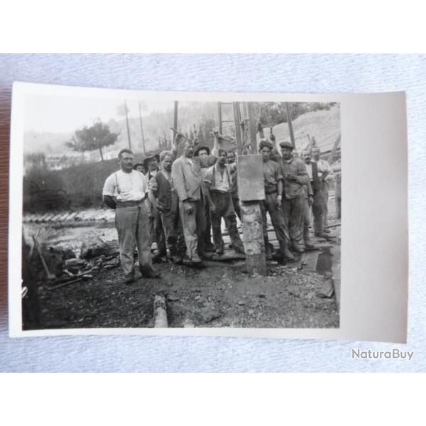 CPA photo Suisse Grisons F�rstenau Construction Pont Chemin de fer 1927