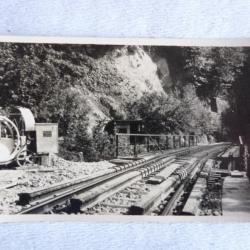CPA photo Suisse Grisons Fürstenau Construction Pont Chemin de fer 1927
