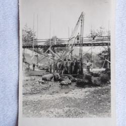 CPA photo Suisse Grisons Fürstenau Construction Pont Chemin de fer 1927