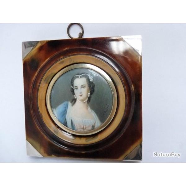 Peinture miniature portrait Dupr� tableaux antiquit�s