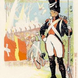 CPA SUISSE Gen&egrave;ve F&ecirc;te du 1er Juin 1901 Soldat Suisse