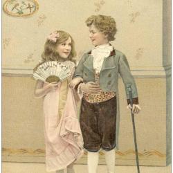 S&eacute;rie 6 CPA gaufr&eacute;es Enfants Bourgeoisie &Eacute;l&eacute;gance