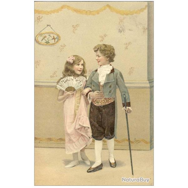 S�rie 6 CPA gaufr�es Enfants Bourgeoisie �l�gance