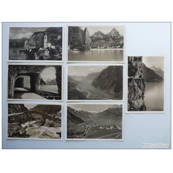 7 CPA Suisse Schwytz Oberalpstrasse Axenstrasse Erstfeld Brunnen